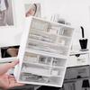 1/2pcs Desktop 6-grid Drawer Storage Box Transparent Jewelry Cosmetic Organizer Box Student Stationery Pencil Pen Case Organizer