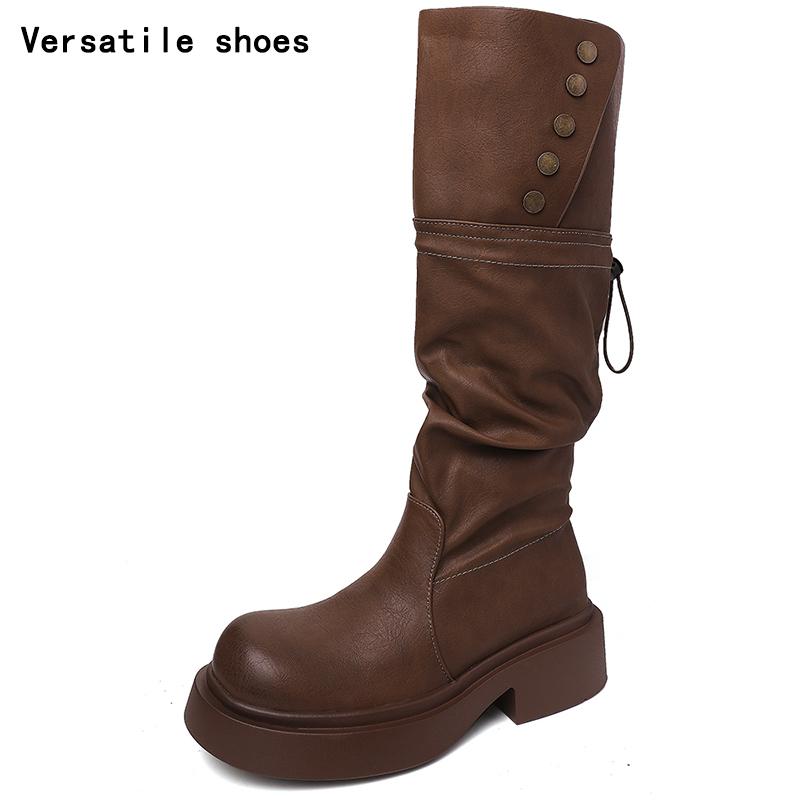 Винтажные дизайнерские женские сапоги до колена — фото 7