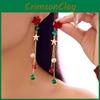 Seasonal Christmas Earrings With Snowflake And Bell Charms For Party And Gift Giving