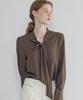 Banwonateullie A3544 Minimal Tie Blouse_Brown