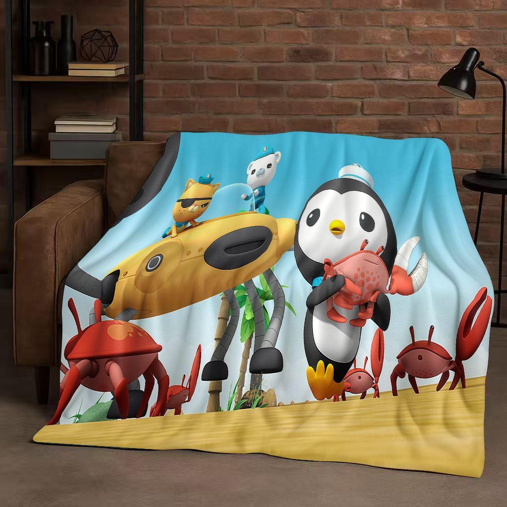 Süße Octonauts Barnacles Cartoon Flanelldecke, Ultraweiche Warme Plüschdecke für Zuhause Schlafzimmer Bett Sofa Abdeckung Büro Reise Kind