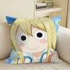 Lucy Anime FFairy Tail Natsu Square Sofa Pillow Cover Solid Color Living Room Home Decor Cushion Case