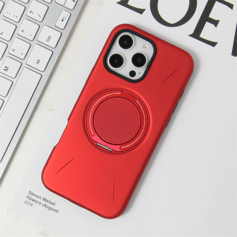 Wireless Charging Strong Magnetic 360° Rotating Ring Stand PU Leather Phone Case For iPhone 17 16 15 14 13 12 Pro tective Case