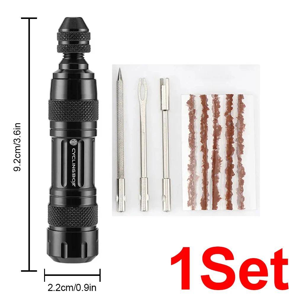 Mini Bike Tire Repair Kit Plug Tools for Tubeless Tire Maintenance Road Bike Scooter Mountain Bicycle Emergency Accessory
