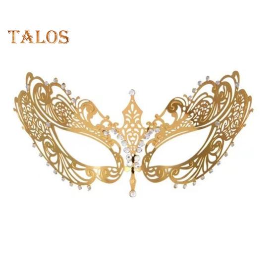 Masquerade Face Cushion Mardi Gras Masque Costume Metal Rhinestone Halloween Cosplay Eye Cushion for Carnival Stage Party Favors