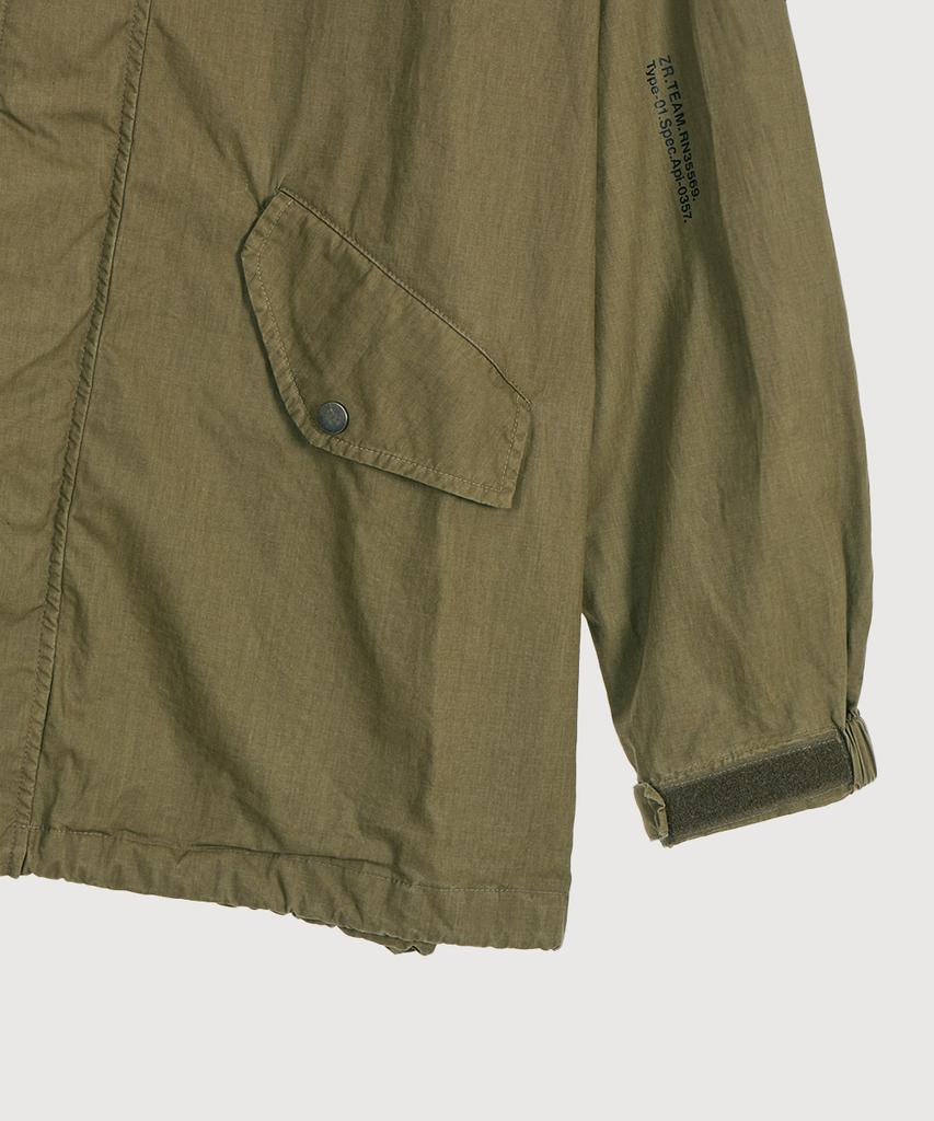 At The Moment Garment Washed Cotton Field Jacket_Olive