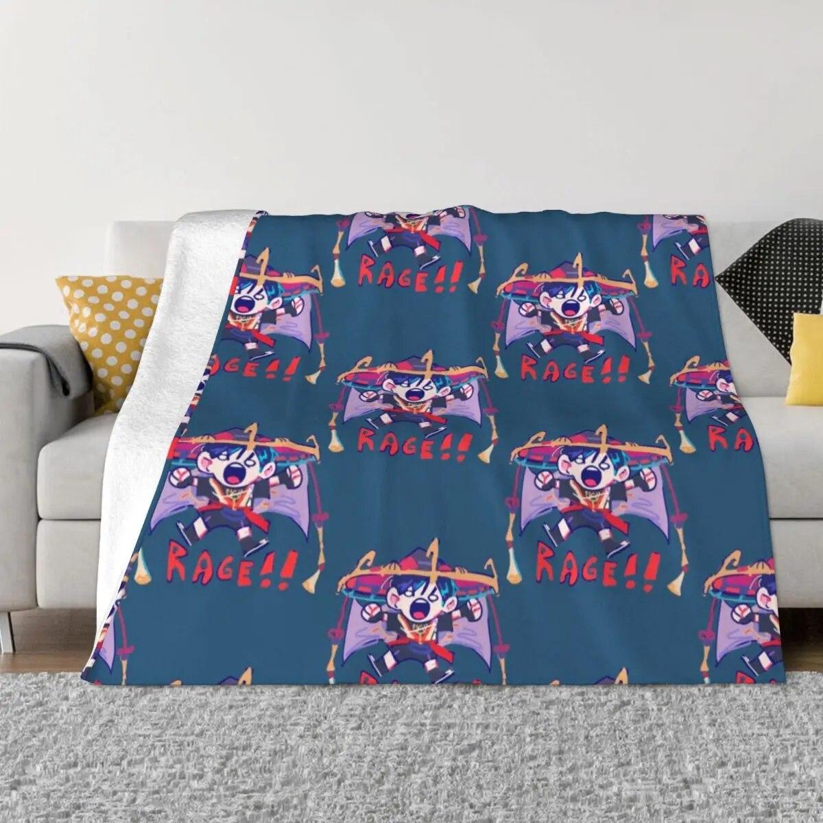 

Одеяла Rage De Scaramouche Genshin Impact, флисовый текстильный декор, многофункциональные теплые пледы для домашнего дивана, покрывала 75x100cm 30x40inch