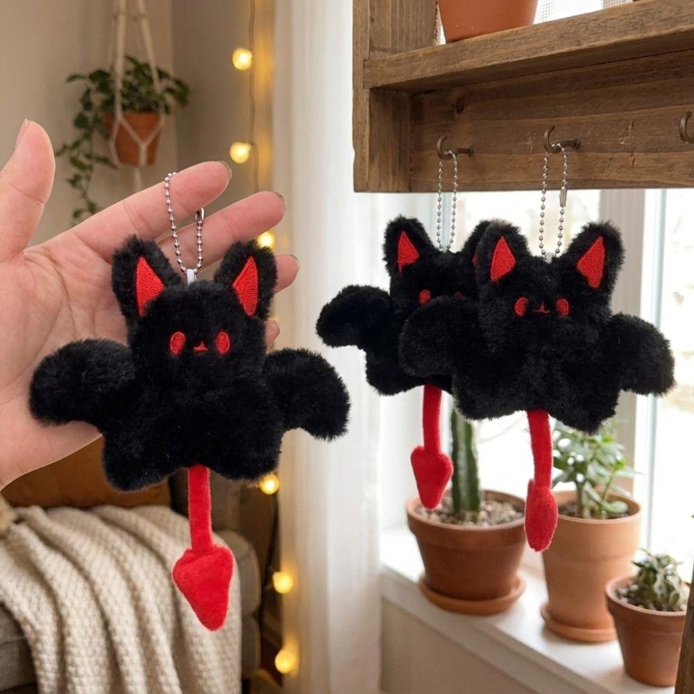 Soft Plush Bat Doll Keychain Room Decor Cute Bat Keyring Bat Hanging Ornament  Birthday Gift
