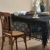 Elegant Black Lace Tablecloth - Durable Polyester, Solid Color, Versatile Shape for Thanksgiving & Holiday Decor, Easy Care, Square Shape