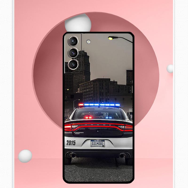 Police Car Cover For Samsung Galaxy S23 S24 Ultra S8 S9 S10 S22 Plus Note 10 20 Ultra S20 S21 FE Case