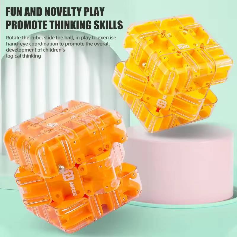 Non-Toxic Logical Thinking Toy Ball Maze Cube Educational Labyrinth Cube 3D Magic Cube Toy Puzzle Game Diy Fidget Toy Adults Children