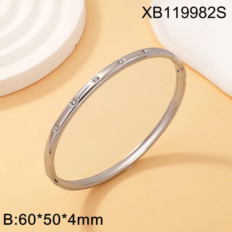 Women s Gold-Plated Titanium Steel Bracelet: Diamond-Inlaid, Simple yet Fashionable, European & American Style, Versatile, Light Luxury. стали xb119982s-1043