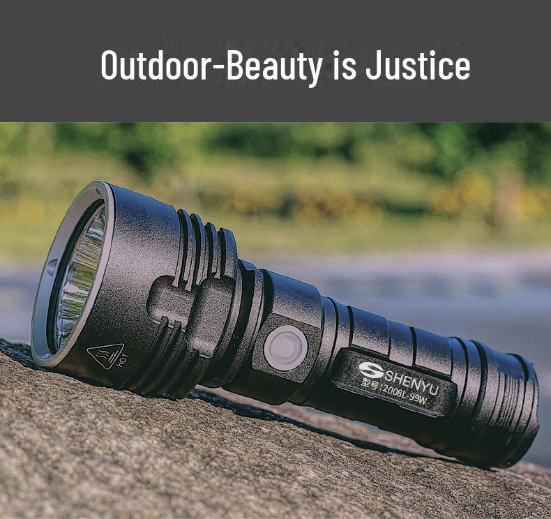 Shenyu P70 Rechargeable Long-Range Flashlight: Super Bright, High-Power, Long-Lasting Searchlight for Outdoor and Home Use.