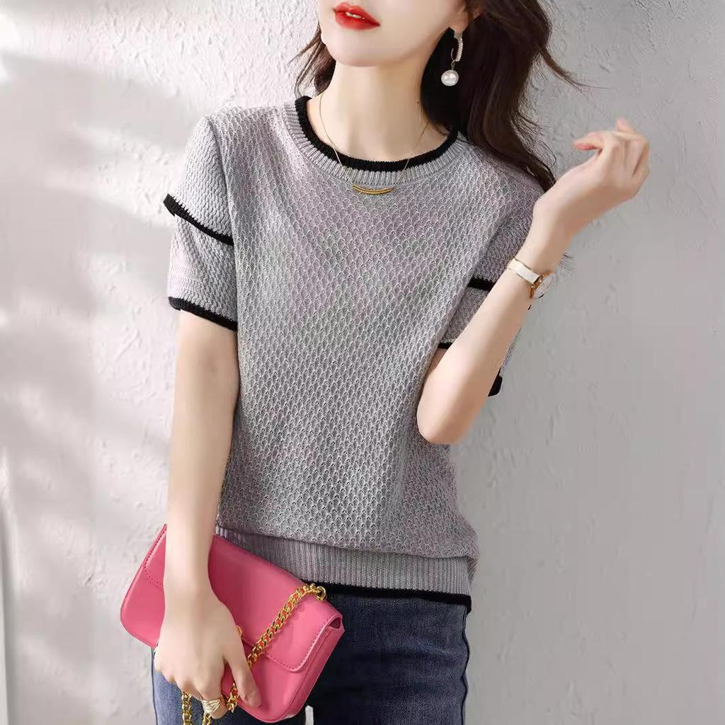 Maglieria T-shirt da donna a maniche corte, top primaverili ed estivi