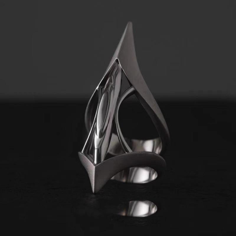 Gothic Punk Design High-End Ring, Retro Adjustable Opening Ring For Both Men And Women
