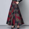 Retro High Waist Umbrella Skirt - Women's Autumn/Winter 2026 Collection, Loose Fit with Printed Big Hem
