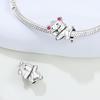 Copper Sleeping Teddy Bear Animal Beads Original Pendants Bracelet Charm Jewelry Party Diy Trendy Gifts