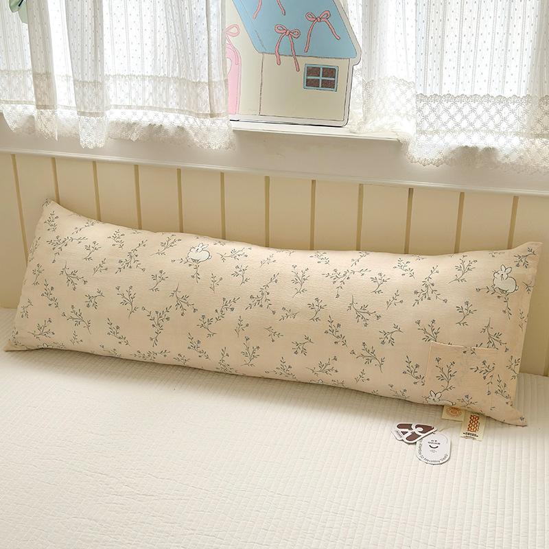 Cartoon Print Pregnant Women Side Sleeper Leg Clamp Pillow Cute Long Body Pillow with Phone Pocket for Sofa Backrest Kids Room Cushion with Core