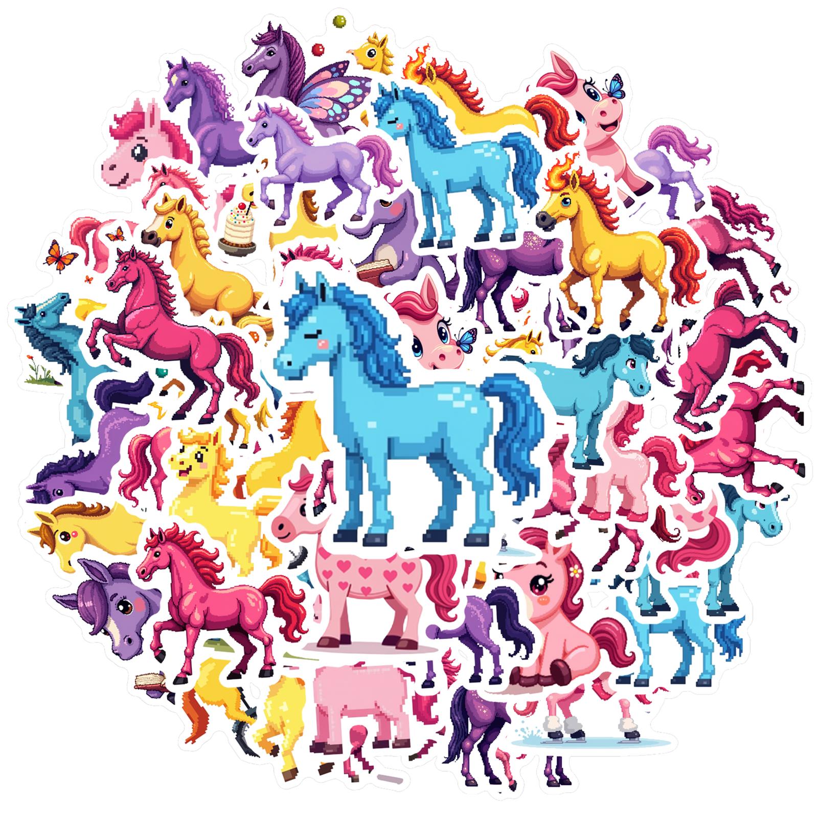 

35-100pcs Robot Unicorn Attack Cartoon Stickers Kawaii Cute Watercolor Graffiti Decals Luggage Phone Stationery Sticker