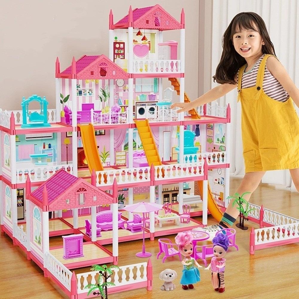 Building Big Villas Villa Princess Castle with LED Light Castle Princess Toys New House DIY Kit