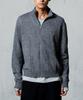 AREUBAN Cross Applique Knit Zip-Up_Light Gray