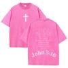 Vintage Black Christian T Shirt John  Scripture Front Back Print Oversized Tee