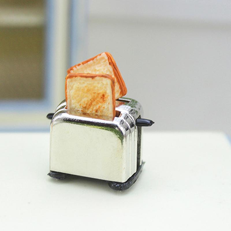Dollhouse Mini Toaster With Toaster Doll House Creative Kitchen Breakfast Toaster Cute Home Decor