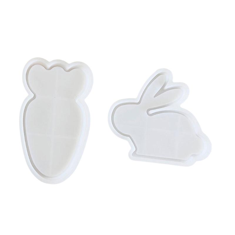 Rabbits Carrot Tray Silicone Moulds Resin Tray Molds for Epoxy Resin Candle Holder Jewelry Storage Tray Home Decoration