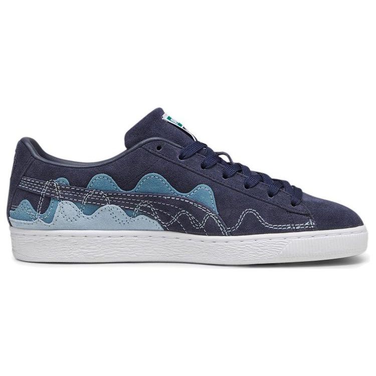 Puma Suede Comfortable Versatile Shock Absorbing Durable Low-Top Sneakers Unisex Sneakers Navy-Blue 393257-04