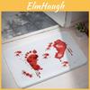 Halloween Series Floor Cover With Blood Footprint Pattern Print And Water Resistant Fabric For Home And Office