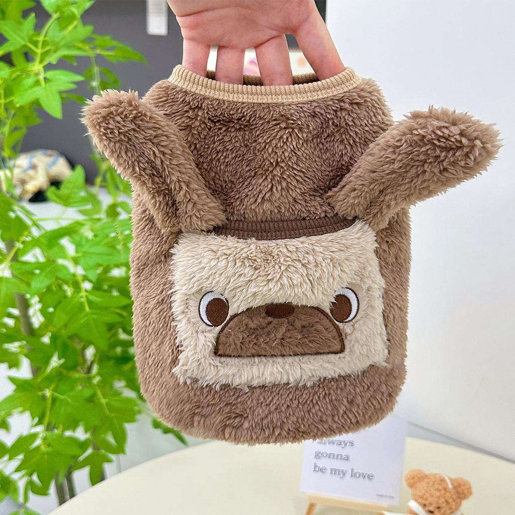 Pet Plush Dog Vest Winter NewinsJapanese and Korean Style Fleece-Lined Warm Pet Dog Cat Plush Clothes Teddy Bichon Vest