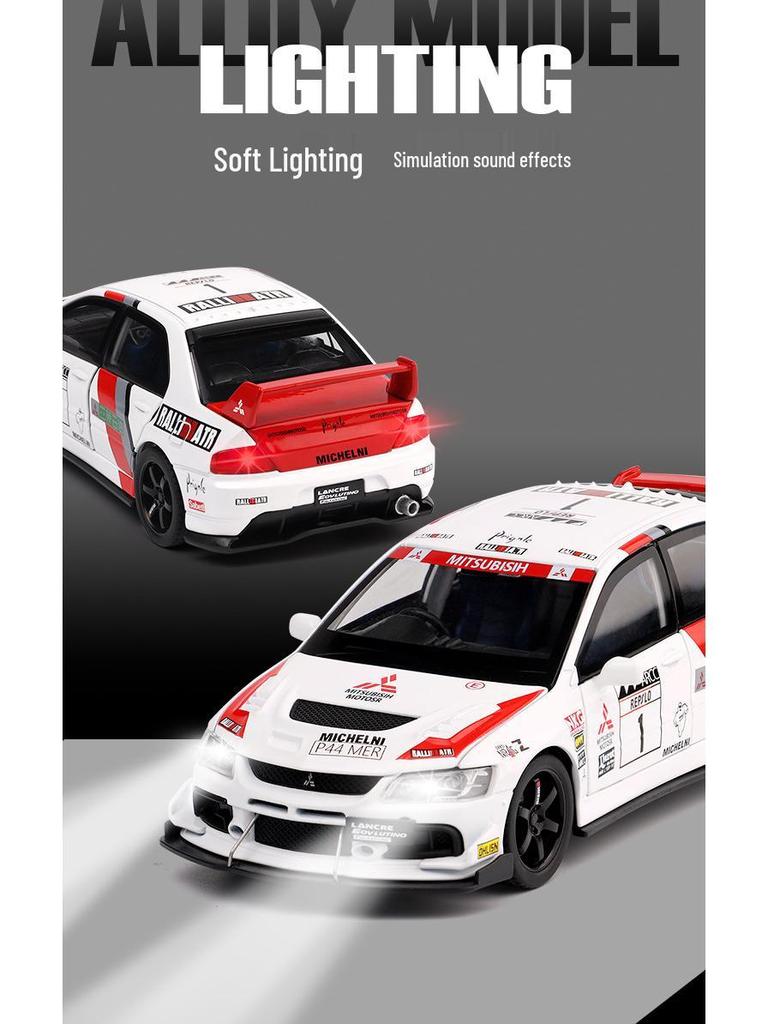 Mitsubishi Evo 1:32 Alloy Car Model with Pull-Back and Sound Effects - EVO Rally Series Collectible Ornament