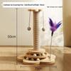 50cm Solid Wood Sisal Cat Scratching Post