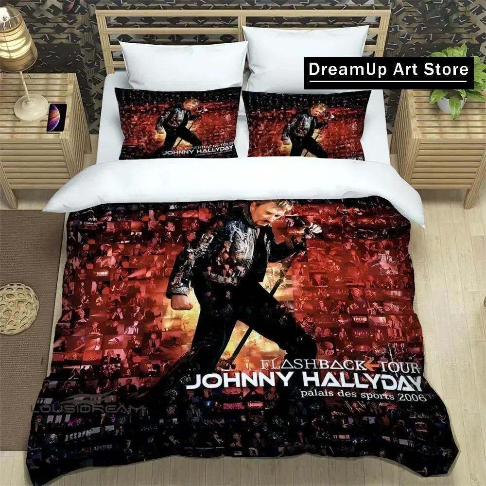 rock star Johnny Hallyday Bedding Set Boys Girls Twin Queen King Size Duvet Cover Pillowcase Bed boys Adult Bedroom