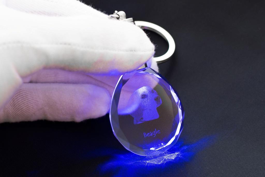 Beagle - pendant with a photo of a dog, crystal key ring in a gift box, a unique gift by Art-Dog