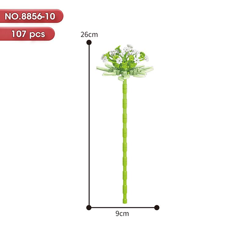 HOT MOC Flowers DIY Potted Plants Micro Landscapes Mini Art Construction Building Blocks Sets Model Dolls Brick Girls Toys Gifts