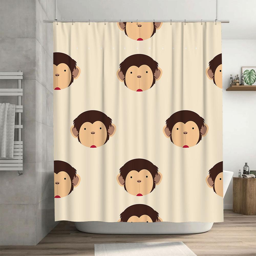 Monkeys Bath Curtain Kids Room Decor for a Fun and Playful Touch In Your Bathroom