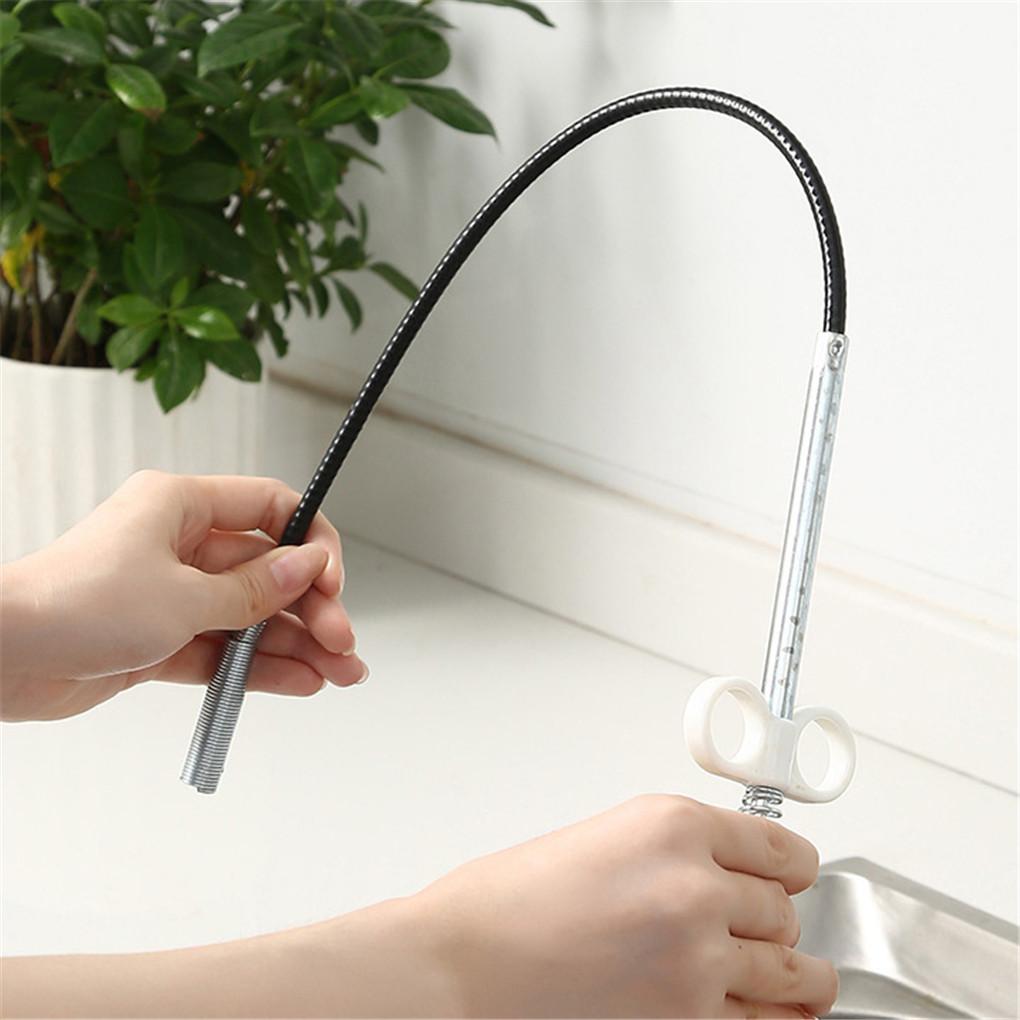 Drain Sewer Dredge Spiral Drain Clog Remover 1.6m Spring Pipe Dredging Tool with Grapnel for Kitchen