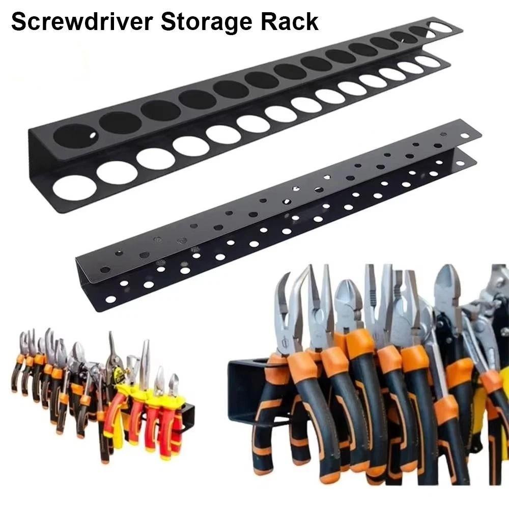 Heavy Duty Screwdrivers Pliers Wall Rack 14/18/23 Holes Tool Storage Rack  Workshop Organization