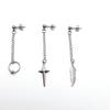 Stainless Steel Star Cross Tassel Chain Geometric Earrings