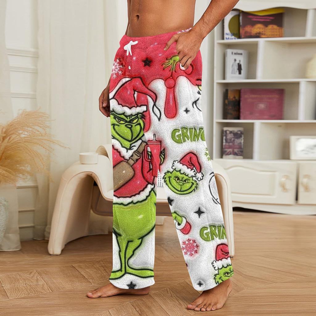Men's Allover Printed Home Pants Sleeping Pajama Pants Long Pants Pajama Pants