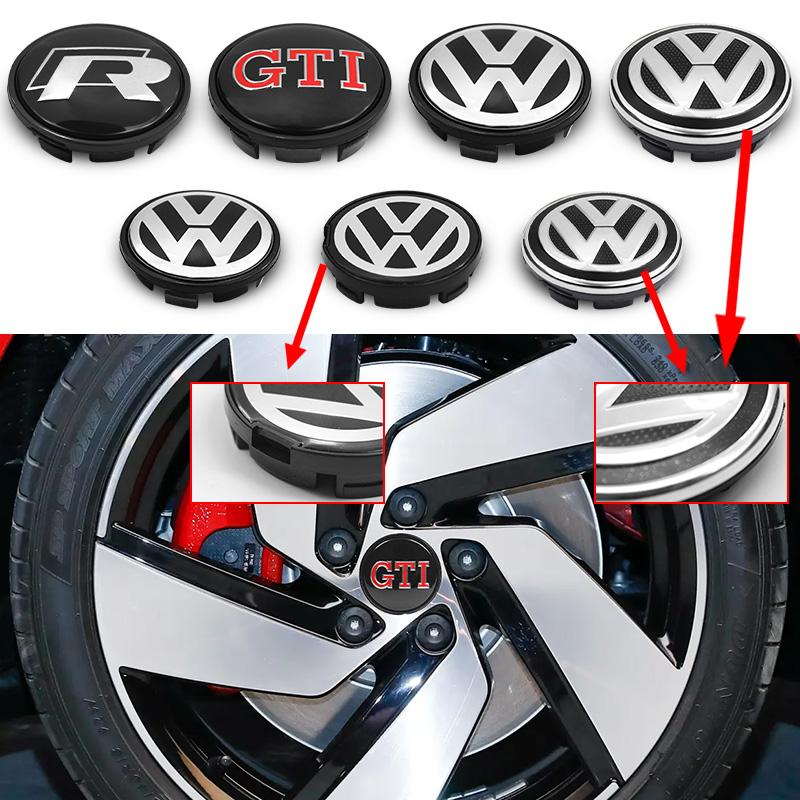 2026 Hot For VOLKSWAGEN VW 4Pc 55mm 65mm VW Car Styling Wheel Center Cap Hub Covers Badge Accessories For Volkswagen R GTI Golf