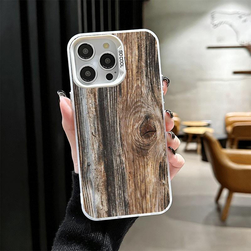 Vintage Wood Grain Pattern Soft Phone Case for iPhone 15 16 17 Pro Max 17Air 16E 14 Plus 13 12 Mini Shockproof Cover Back Shell