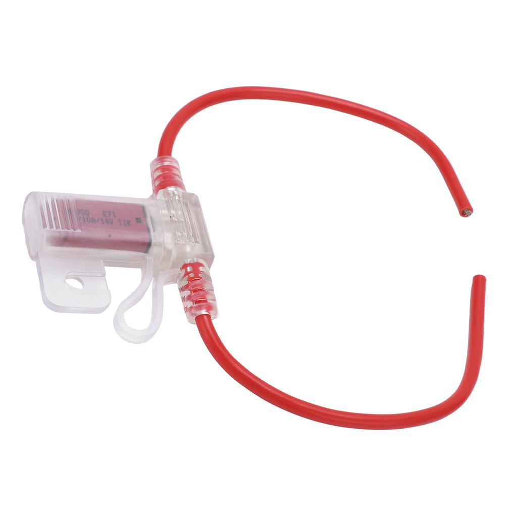 31.5cm 12AWG Car Fuse Holder TPE PVC with Manual Reset 10A Fuse for Automobiles Trunks RVs