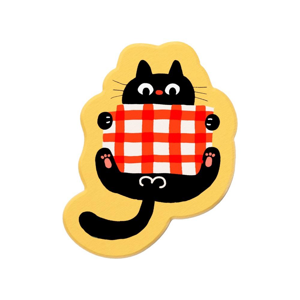 Cartoon Kitten Absorbent Coaster Diatom Mud Moisture-proof Coffee Coasters Thickened Heat Insulation Coaster for Home Office