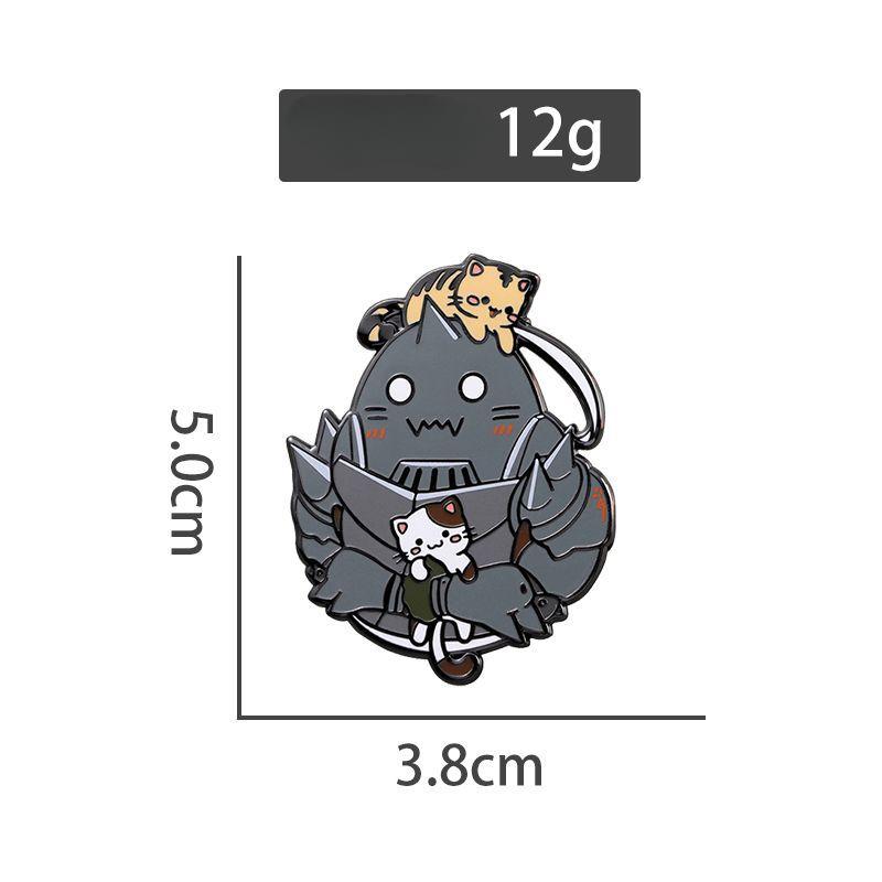 

Товары Стального Алхимика: Эмалевая брошь Альфонс - Милый значок из металла с котом, креативный подарочный аксессуар FLXZ026