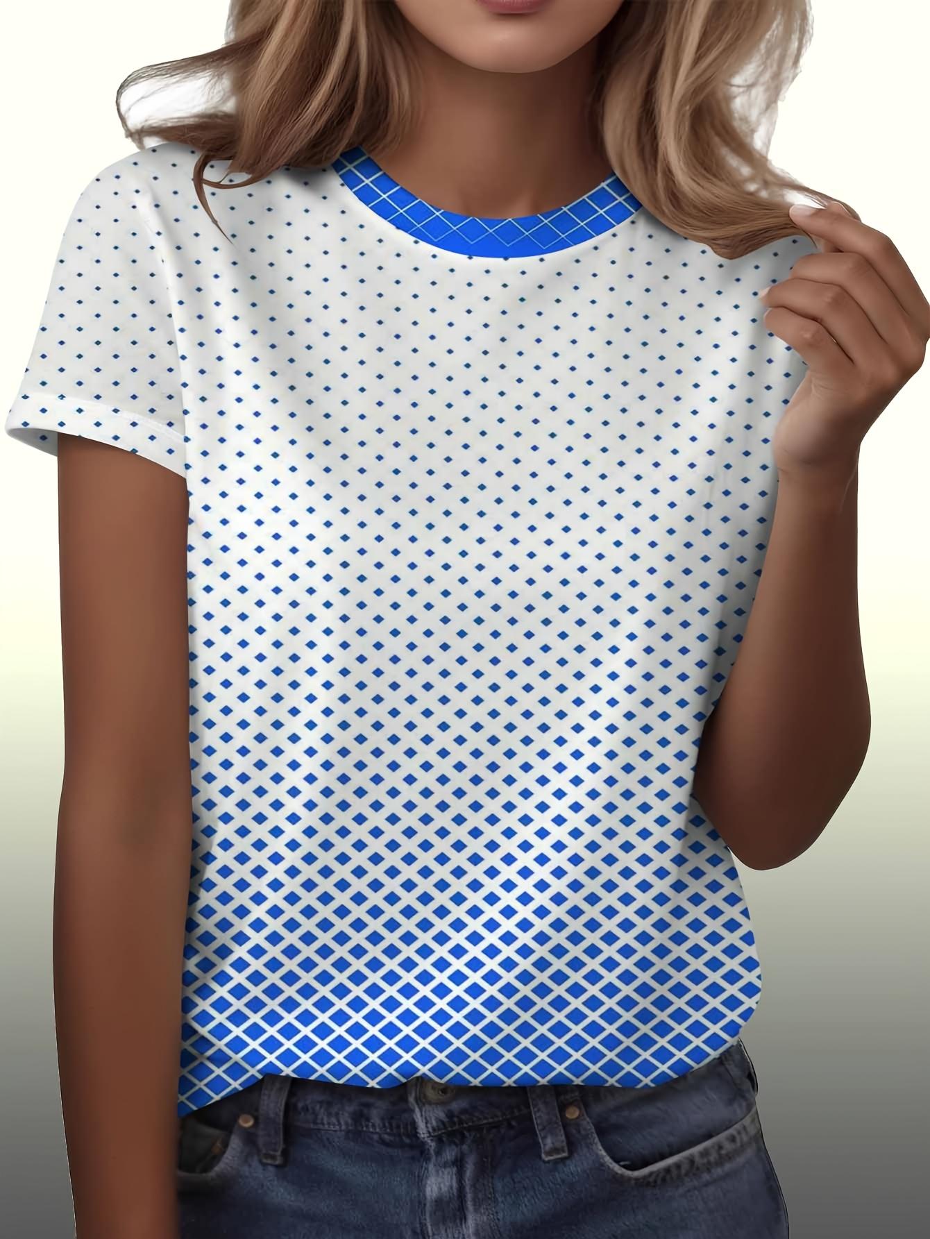 

[Printed Design - Not Textured]Softly Painted Gradient Diamond Pattern Top. a Easy Yet Stylish Everyday T-Shirt L дубильная кора