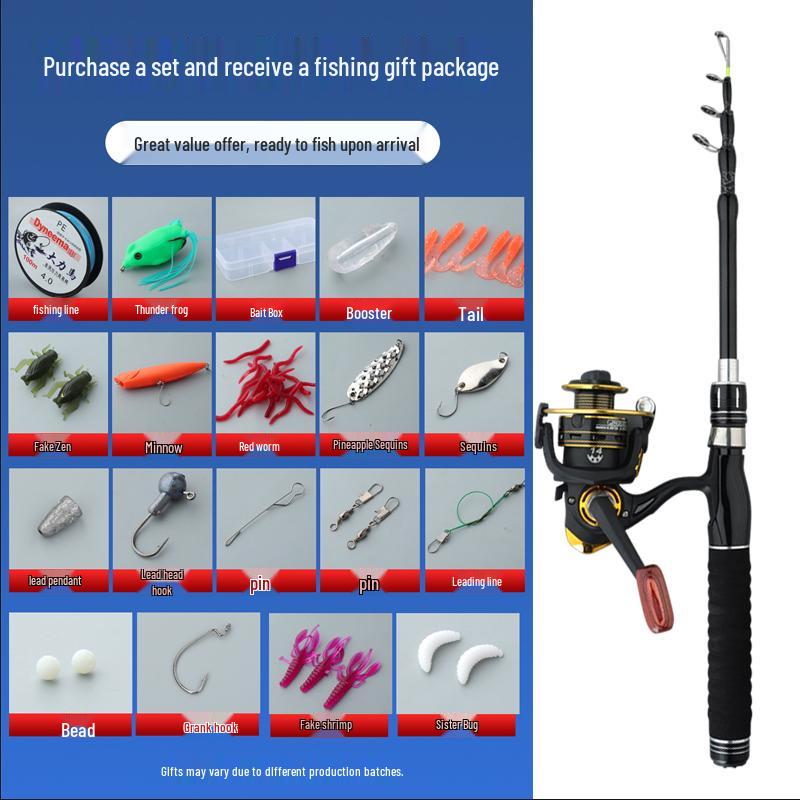 Children's Ultra-Short Portable Sea Rock Lure Fishing Rod Set with Guides for Long-Distance Casting