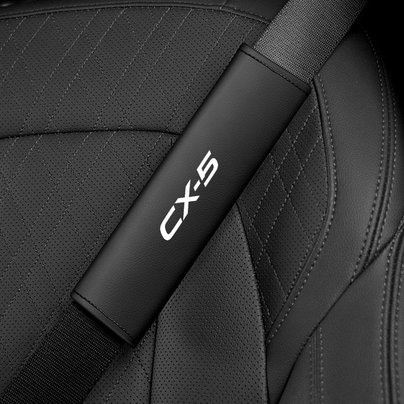 

Car Styling Seat Belt Cover Leather Seatbelt Shoulder Strap Protector Pads For Mazda CX-5 CX5 2013-2019 2020 car Accessories