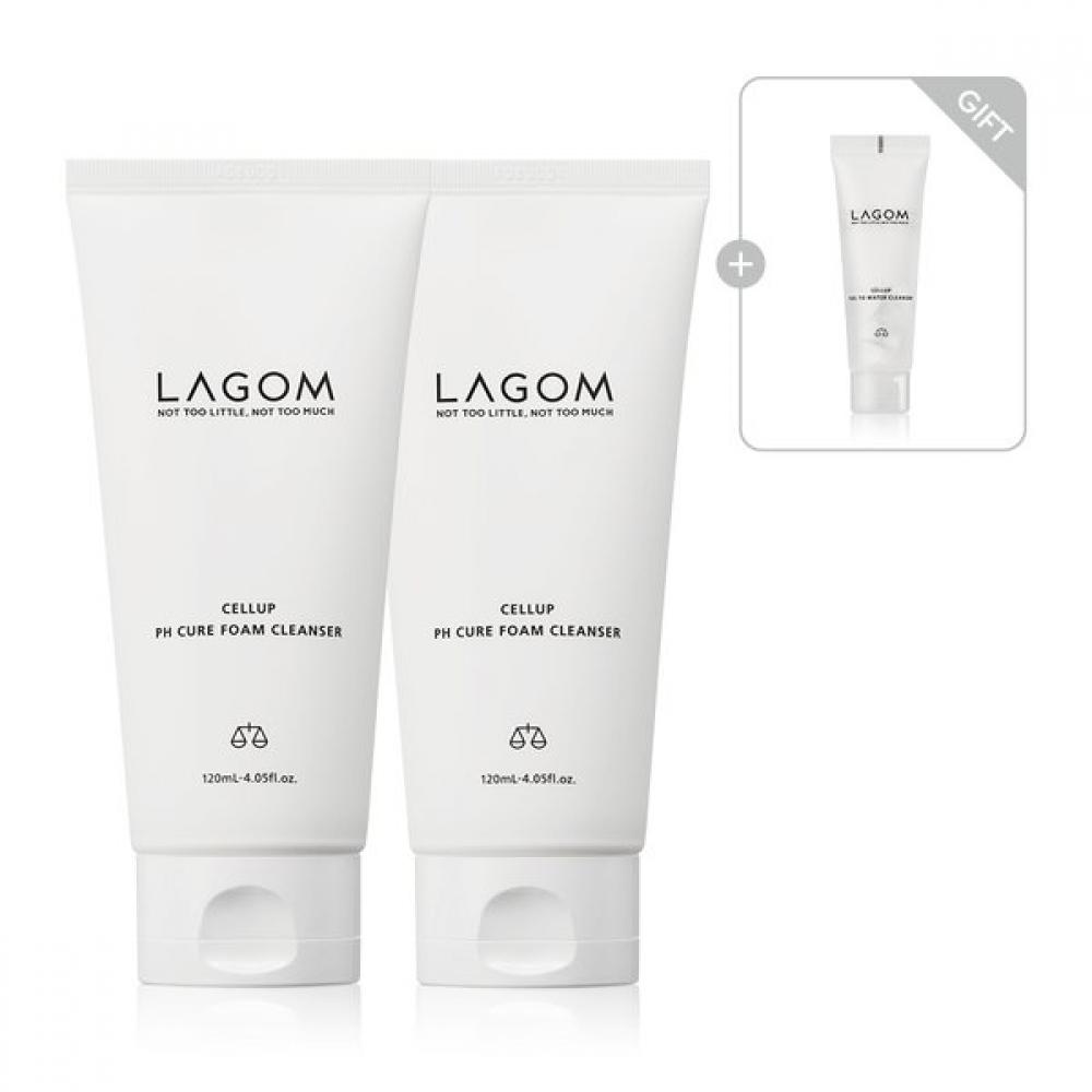 Lagom Ph Cure Foam Cleanser Duo Set  + Mini Gel To Water Cleanser  120ml PHCURE FOAM 120ml 2